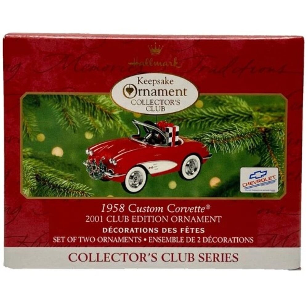 Vintage Christmas Ornament 1958 Custom Corvette Collector Club Edition Car 2001
